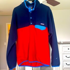 Patagonia synchilla pullover red and blue